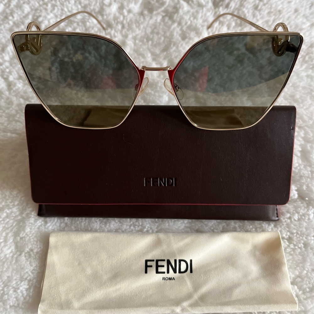 FENDI
63MM Butterfly Gold Sunglasses